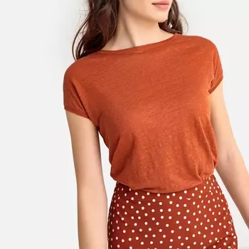 Футболка базовая с круглым вырезом из льна