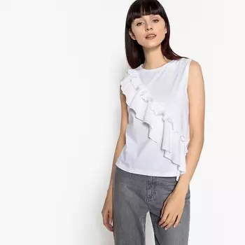 Футболка без рукавов с воланами