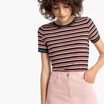 Футболка блестящая в полоску