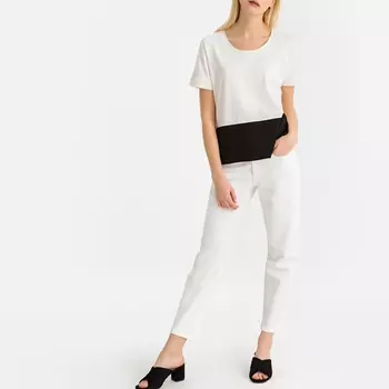 Футболка двухцветная круглым вырезом