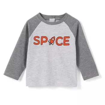 Футболка двухцветная с длинными рукавами, 1 мес.- 3 лет