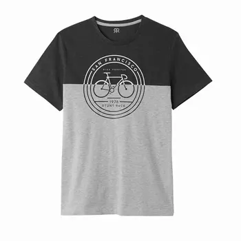 Футболка двухцветная с круглым вырезом и рисунком