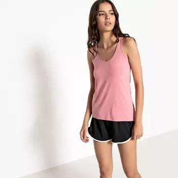 Футболка однотонная на тонких, перекрещенных сзади бретелях