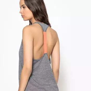 Футболка однотонная с круглым вырезом, без рукавов