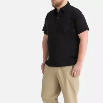 Футболка-поло однотонная из джерси, 100% хлопок