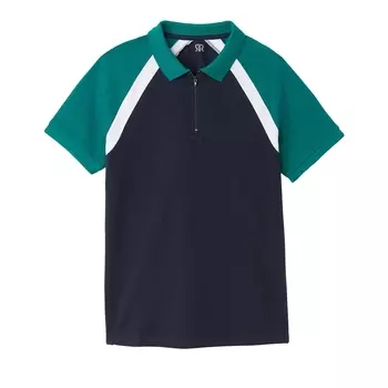 Футболка-поло с короткими рукавами и застежкой на молнию