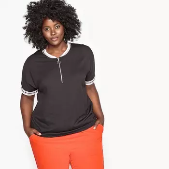 Футболка-поло с воротником на молнии