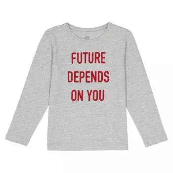 Футболка с бархатистой надписью, 3-12 лет