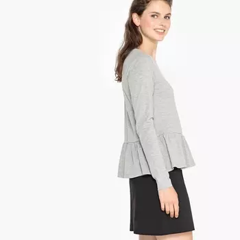 Футболка с длинными рукавами и баской