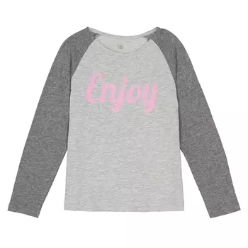 Футболка с длинными рукавами и блестящей надписью enjoy, 3-12 лет