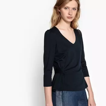 Футболка с длинными рукавами и деталью сбоку