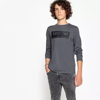 Футболка с длинными рукавами и круглым вырезом, 10-16 лет