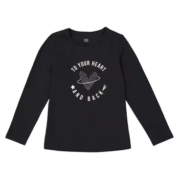 Футболка с длинными рукавами и принтом сердце 3-12 лет