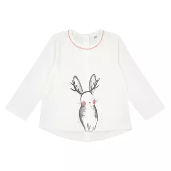 Футболка с длинными рукавами и рисунком кролик, 0 мес. - 3 года