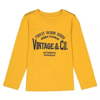 Футболка с длинными рукавами и вышивкой на груди, 3-12 лет