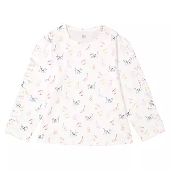 Футболка с длинными рукавами кошка, 3-12 лет