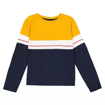 Футболка с длинными рукавами в полоску на груди 3-12 лет