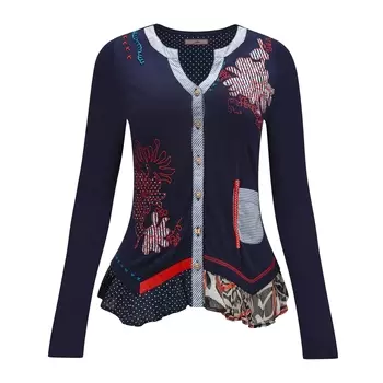 Футболка с длинными рукавами, вышивкой и V-образным вырезом