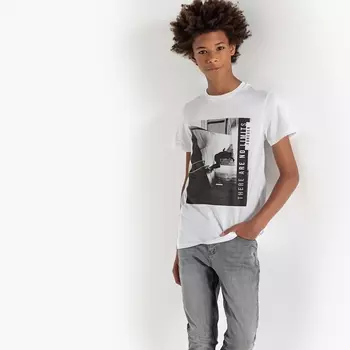 Футболка с фотопринтом и круглым вырезом, 10-16 лет