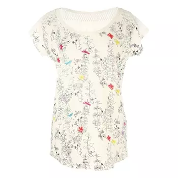 Футболка с круглым вырезом, цветочным рисунком и короткими рукавами