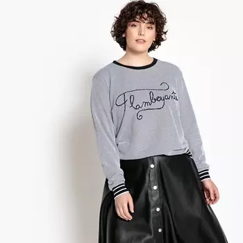 Футболка с круглым вырезом, длинными рукавами, 100% хлопок