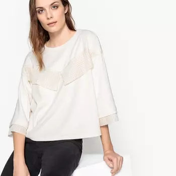 Футболка с круглым вырезом и длинными рукавами