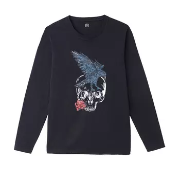 Футболка с круглым вырезом и длинными рукавами