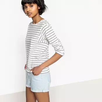 Футболка с круглым вырезом и длинными рукавами