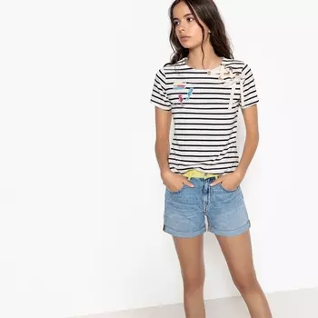 Футболка с круглым вырезом и короткими рукавами