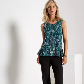 Футболка с круглым вырезом и рисунком без рукавов