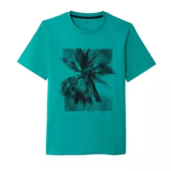 Футболка с круглым вырезом и рисунком пальма на груди