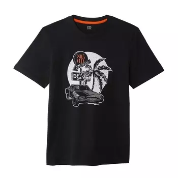 Футболка с круглым вырезом и винтажным рисунком на груди