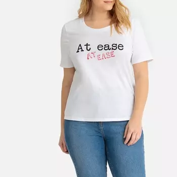 Футболка с круглым вырезом, рисунком и короткими рукавами