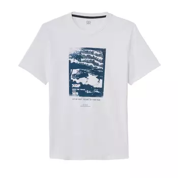 Футболка с круглым вырезом, рисунком и короткими рукавами