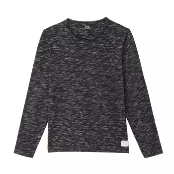 Футболка с круглым вырезом с разрезом спереди и длинными рукавами