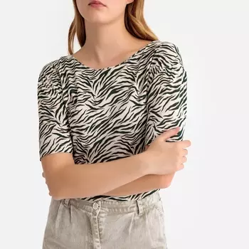 Футболка с круглым вырезом с рисунком зебра