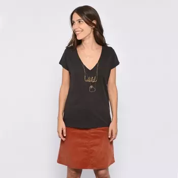 Футболка с надписью и бусинами TONTON