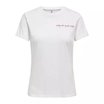 Футболка с надписью, круглым вырезом и короткими рукавами