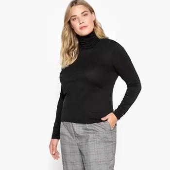 Футболка с отворачивающимся воротником и длинными рукавами