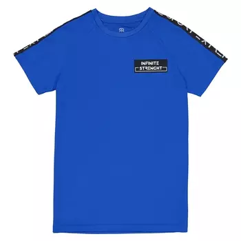 Футболка с полосками на плечах и нашивкой на груди, 10-16 лет