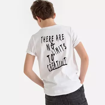 Футболка с принтом стрит арт спереди и сзади, 10-18 лет