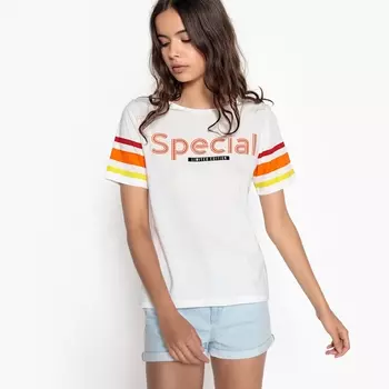 Футболка с рисунком и короткими рукавами в полоску