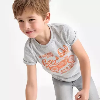 Футболка с рисунком на груди, 3-12 лет