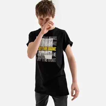 Футболка с рисунком на груди и сзади, 10-18 лет