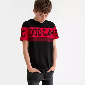 Футболка с рисунком на груди и сзади, 10-18 лет