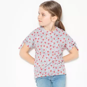 Футболка с рисунком сердце, 3-12 лет