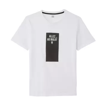 Футболка с рисунком спереди, круглым вырезом и короткими рукавами