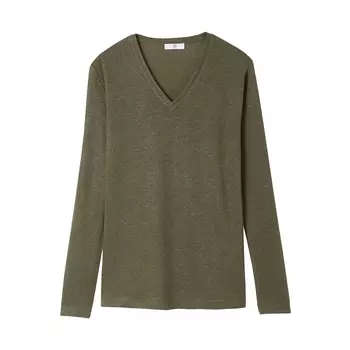 Футболка с V-образным вырезом, 100% лен