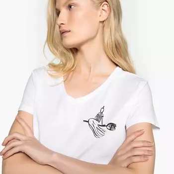 Футболка с V-образным вырезом и короткими рукавами