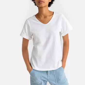 Футболка с V-образным вырезом из биохлопка